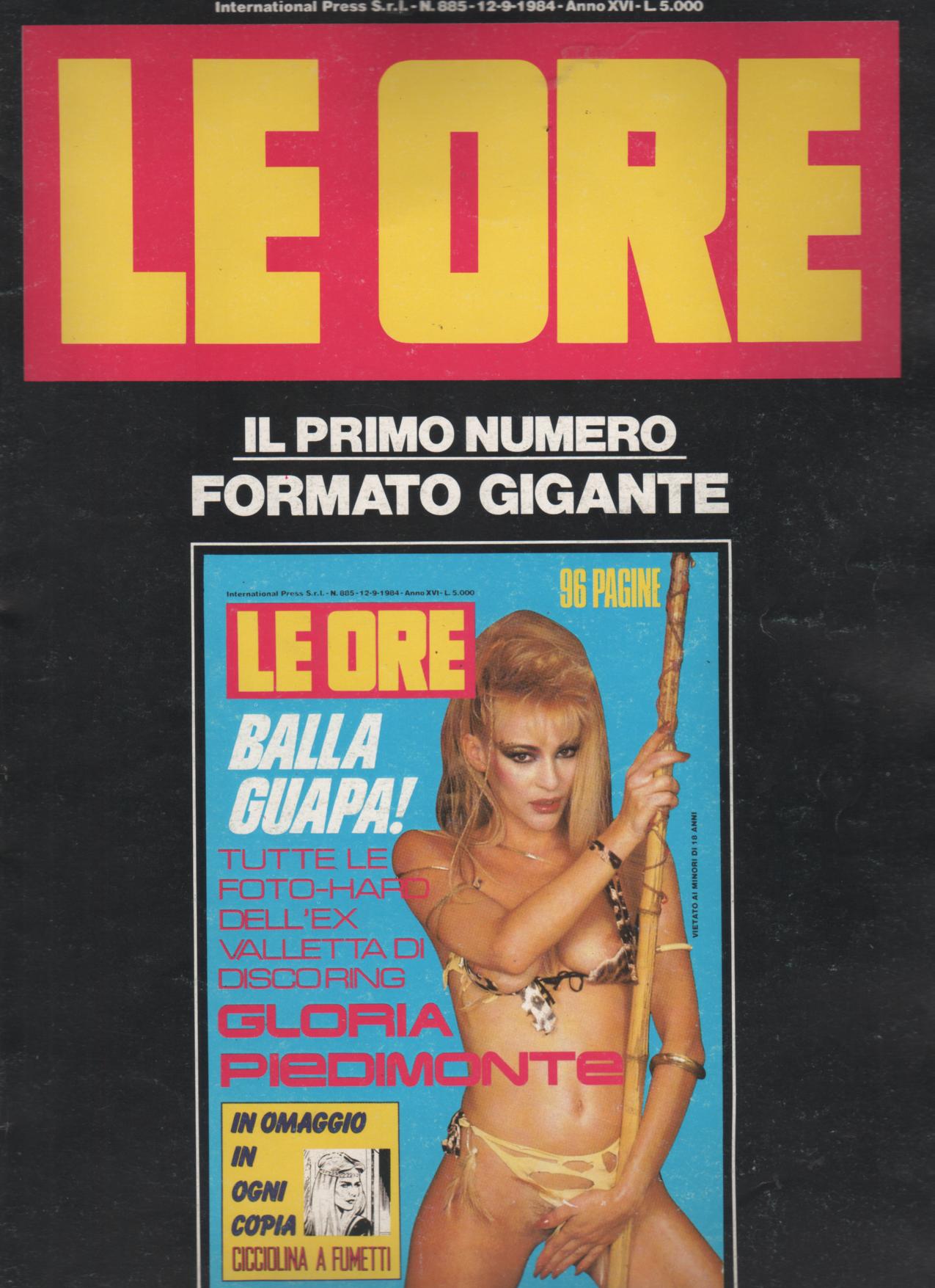 LE ORE  # 885 / 1984  con  GLORIA PIEDIMONTE la guapa HARD