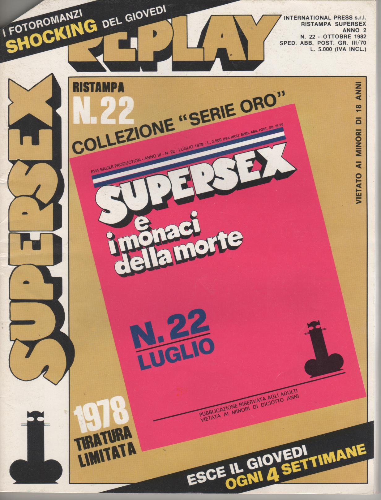 SUPERSEX  replay  N. 22    SUPERSEX E I MONACI DELLA MORTE