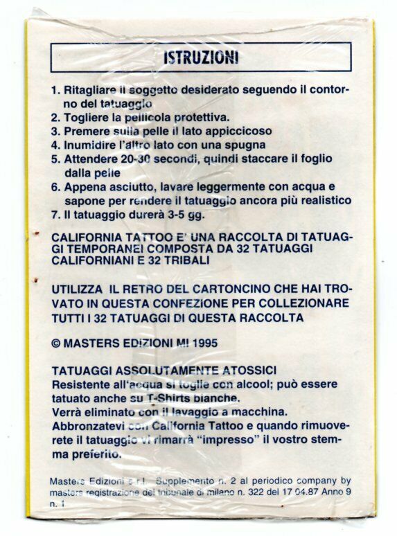 CALIFORNIA TATTOO temporary bustina con 3 tatuaggi + 1 bracciale tribale MASTERS - immagine 3