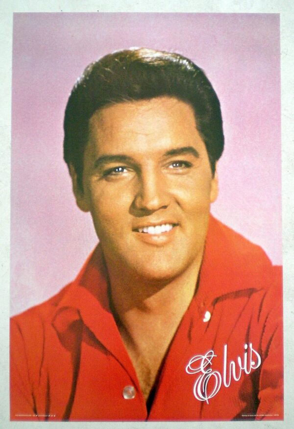 POSTER VINTAGE ANNI OTTANTA '80 ELVIS PRESLEY MUSICA RITRATTI CELEBRI RARO